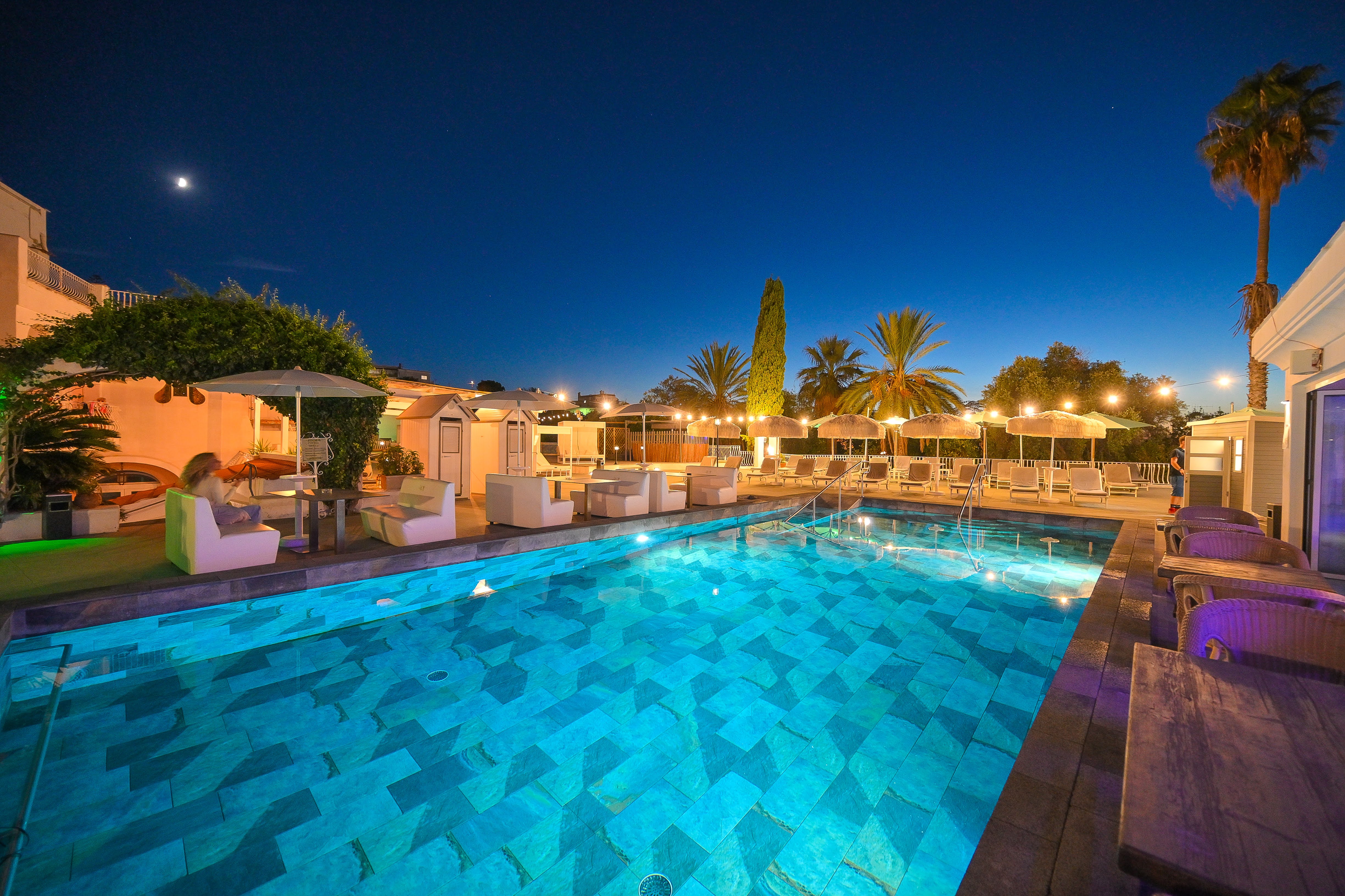 Piscina Hotel Terme Colella di notte